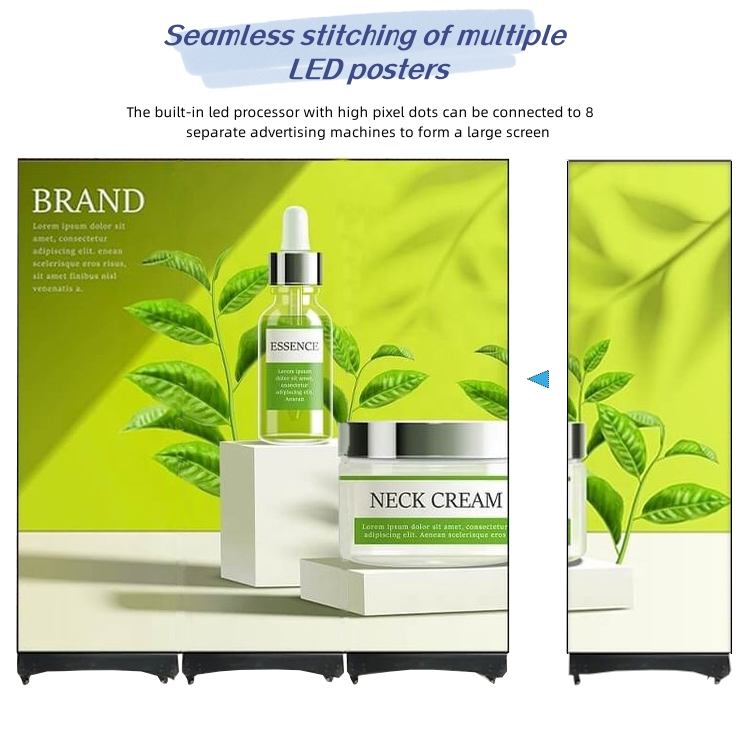 1)The power cable connecting led posters to each other 2)The HDMI cable connecting led posters to each other 3)Which one serves as the first output led poster should be connected to the WIFI AP of that one for operatio